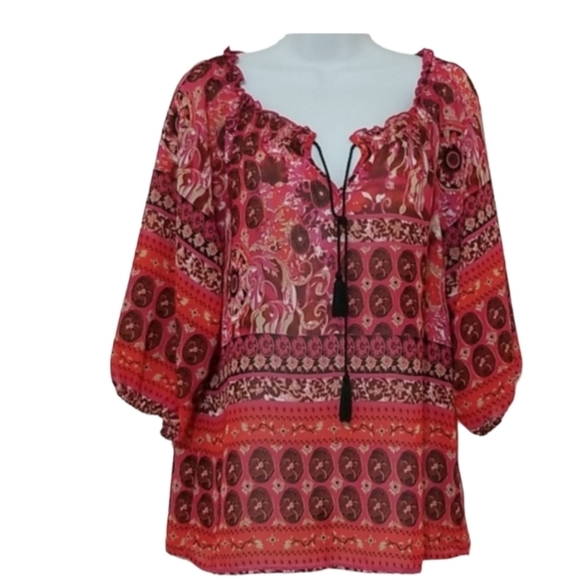 Bohemian Pink Patterned Women's Top Size Small - Picture 1 of 7